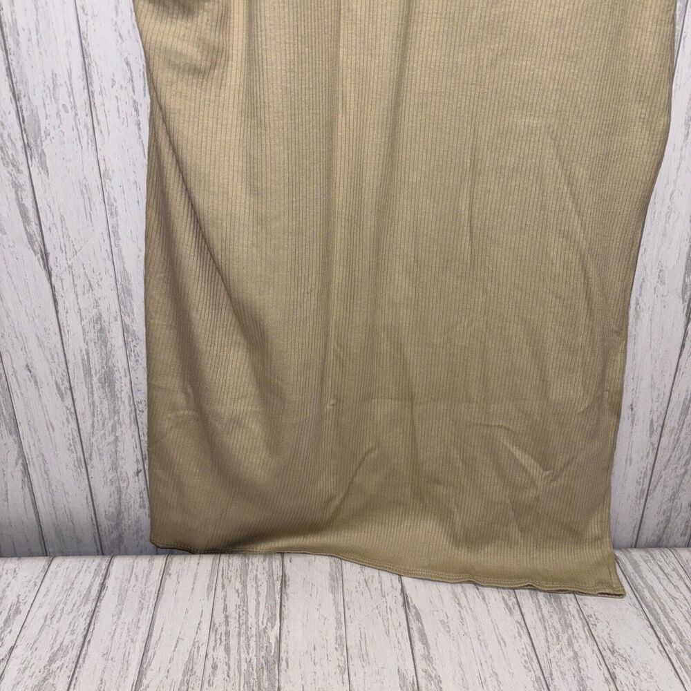Womens Size L J Crew Ruched Midi Rib Dress Tan NWT - Picture 8 of 9